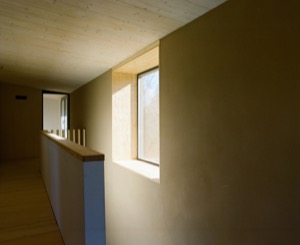 Construction en paille, intérieur, étage, Suisse